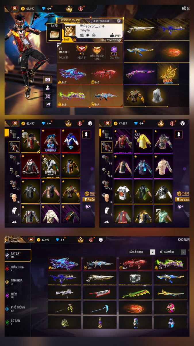 THUÊ ACC GAME FREE FIRE