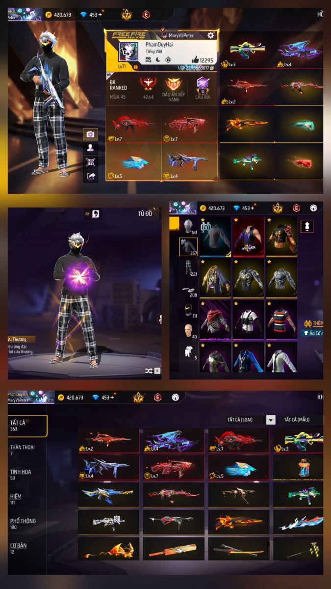 THUÊ ACC GAME FREE FIRE
