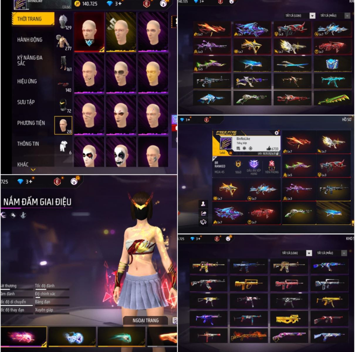 THUÊ ACC GAME FREE FIRE