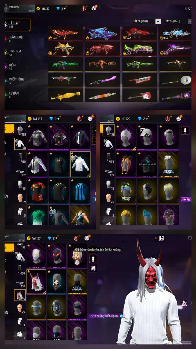 THUÊ ACC GAME FREE FIRE